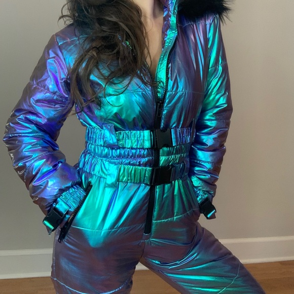 iridescent holograph club exx colder snow suit ski - Picture 12 of 15